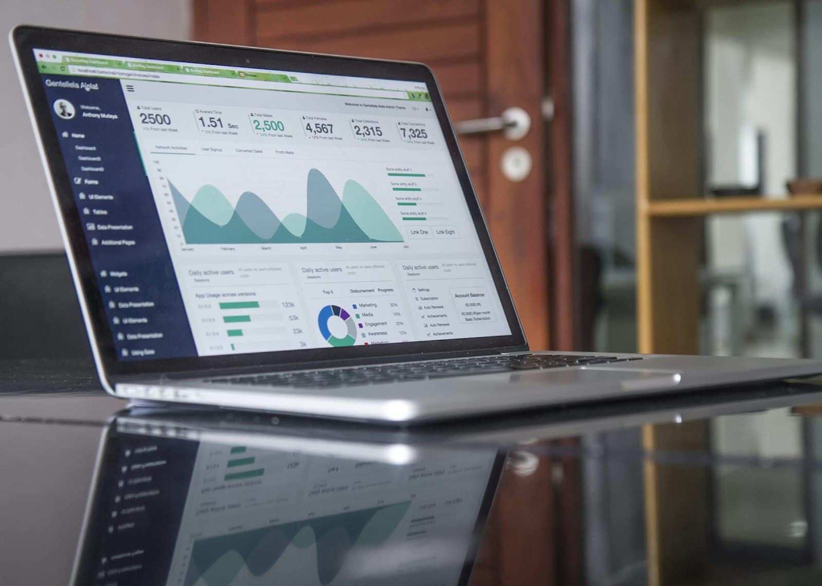 Business analytics and subscription model concept